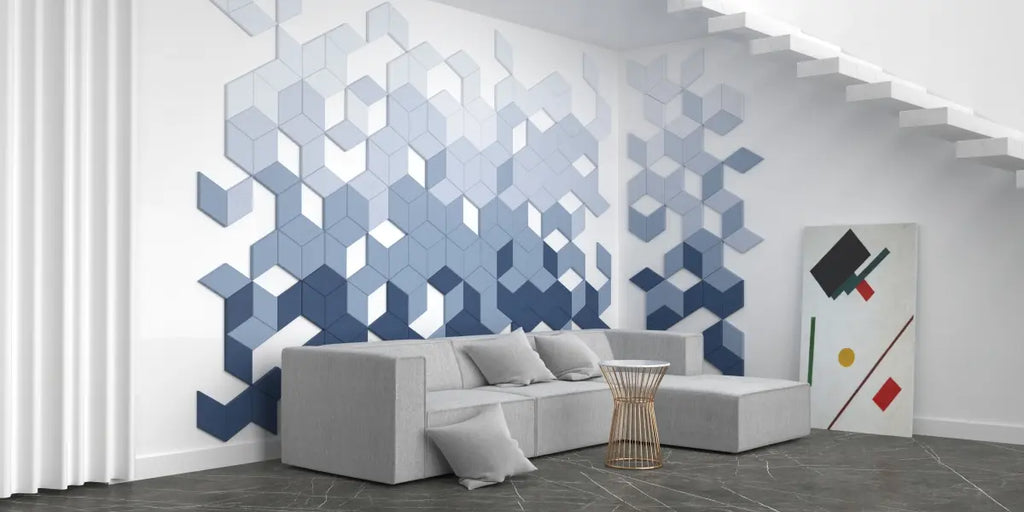 Fluffo geometric wall panels Diamond on wall