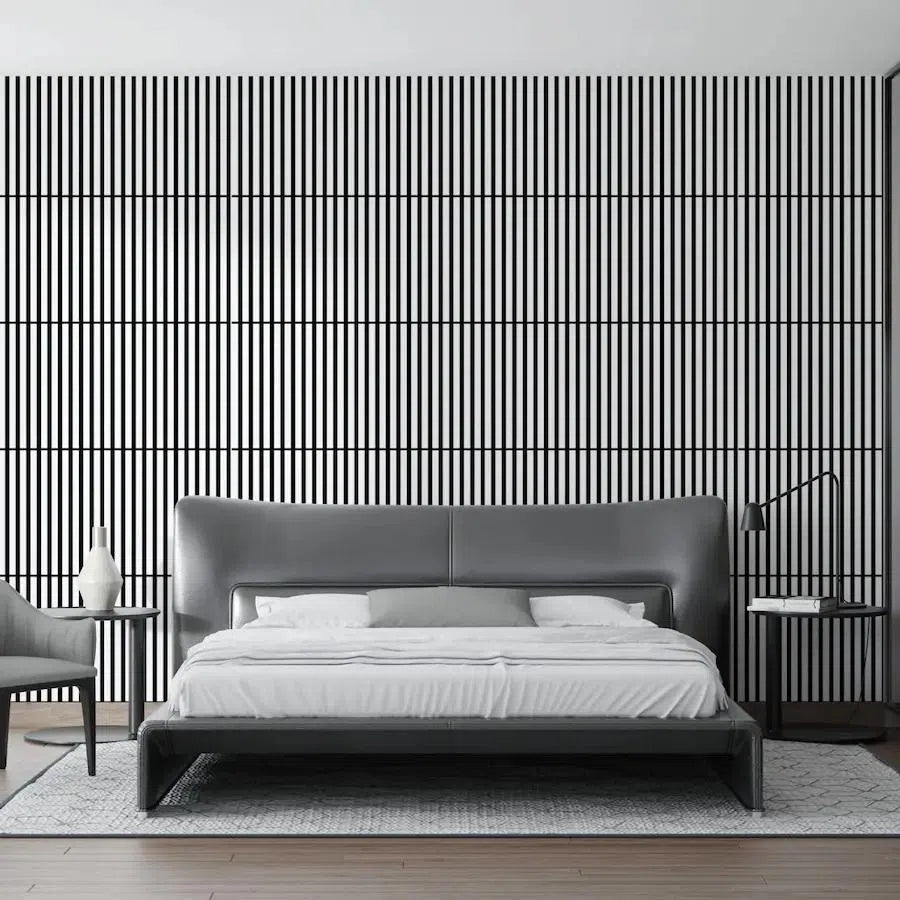 Acoustic Slats on felt panels Square 60 x 60-DecorMania