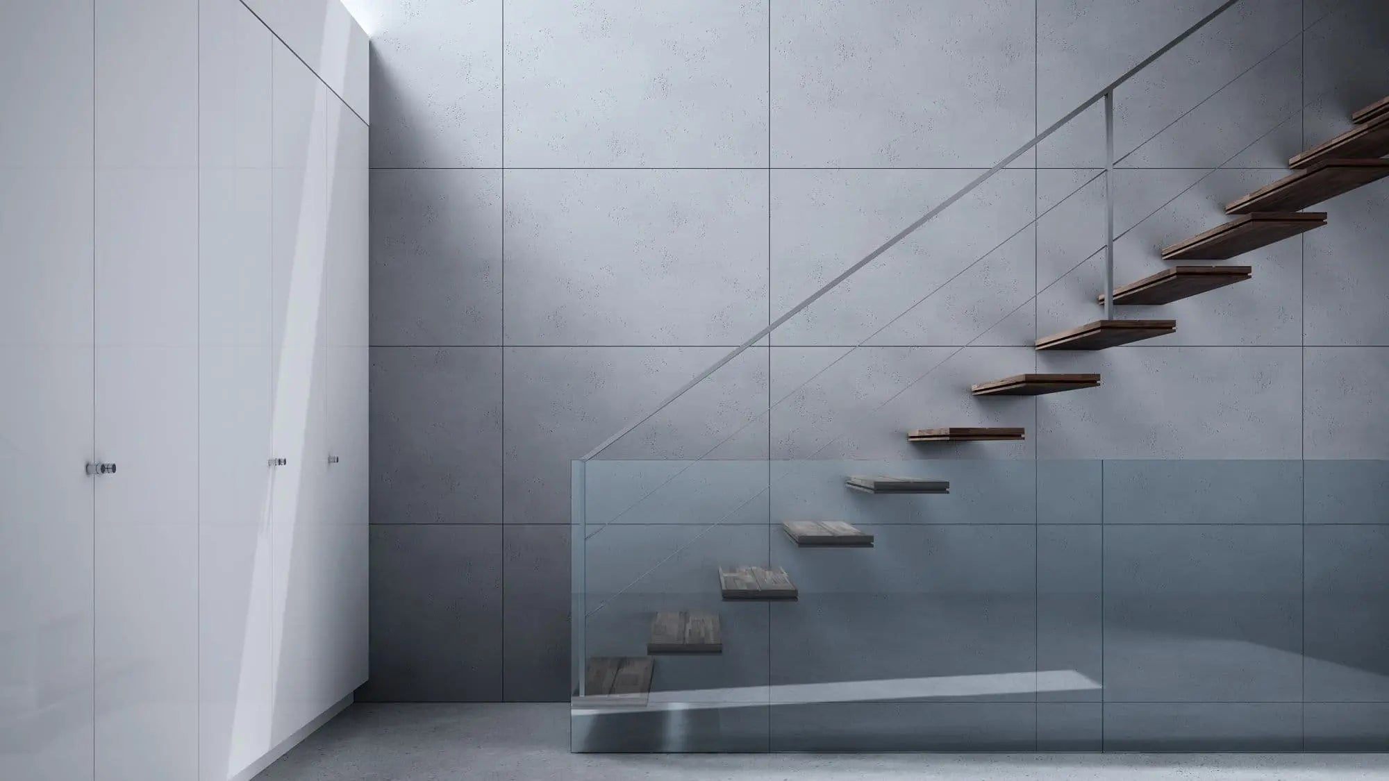 Concrete panels VHCT Decormania staircase interior