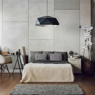 Concrete Wall Panel INTERIOR bedroom - 100 x 50 cm-Concrete Panels-DecorMania