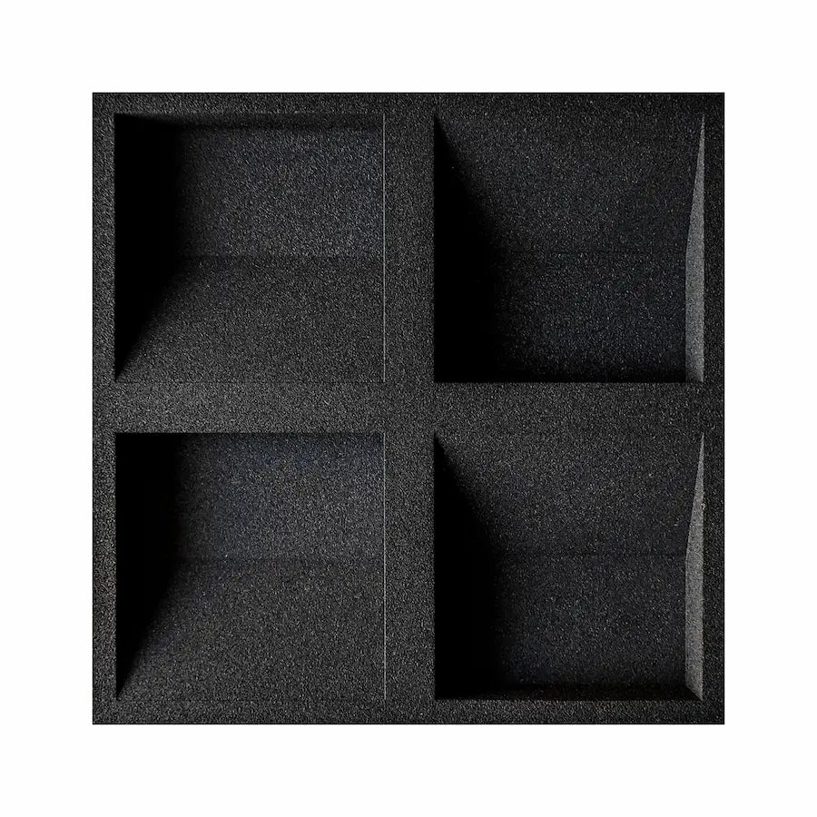 SQUARE Black 3D Acoustic Cork wall panel - DecorMania UK