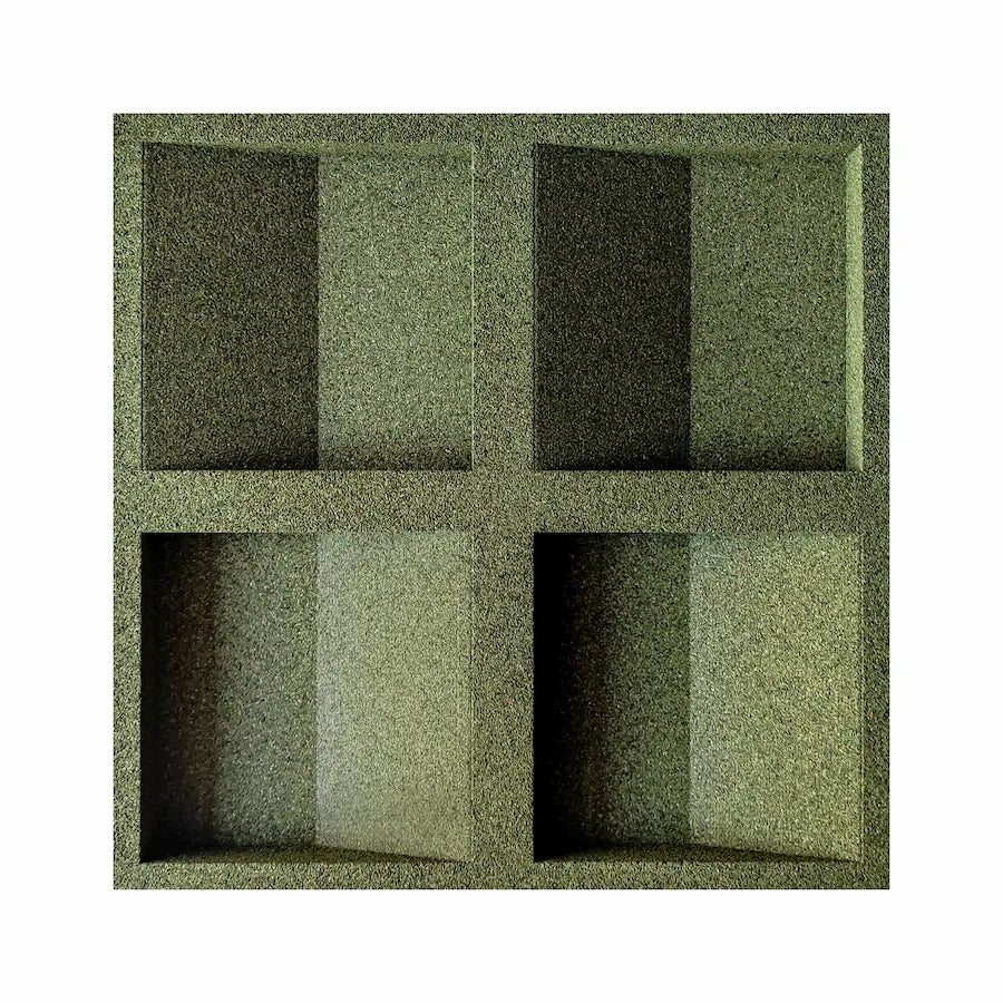 SQUARE Green 3D Acoustic Cork wall panel - DecorMania UK