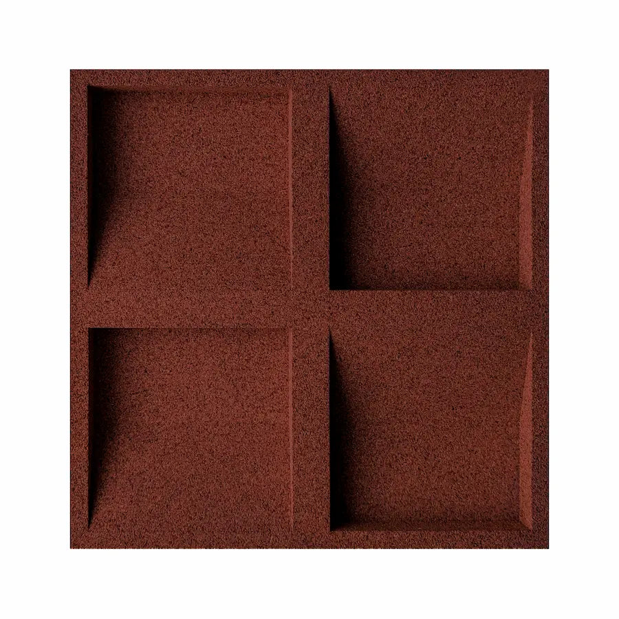 SQUARE Maroon 3D Acoustic Cork wall panel - DecorMania UK