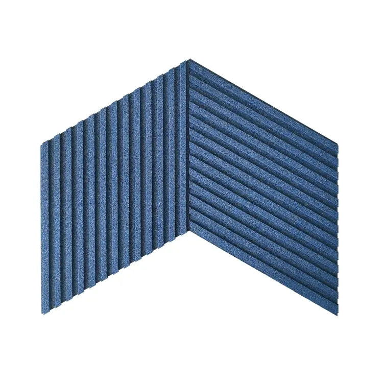 Acoustic 3D cork wall panels model STRIPE Blue - DecorMania UK