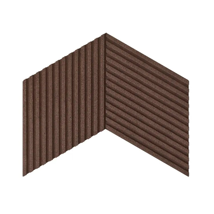 Acoustic 3D cork wall panels model STRIPE Brown  - DecorMania UK