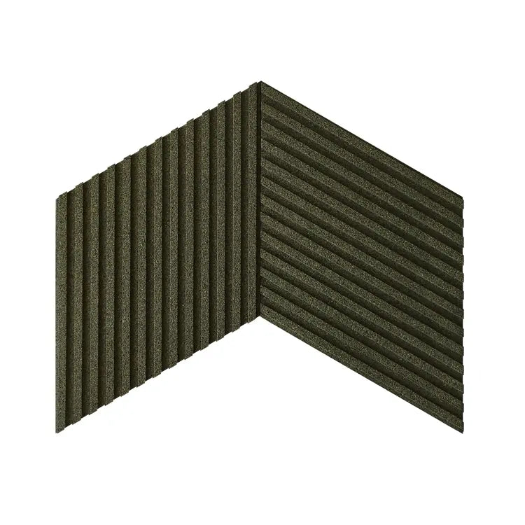 Acoustic 3D cork wall panels model STRIPE Dark Green - DecorMania UK