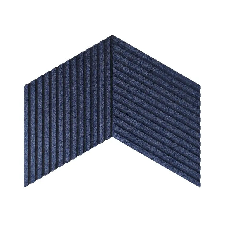 Acoustic 3D cork wall panels model STRIPE Deep Blue - DecorMania UK