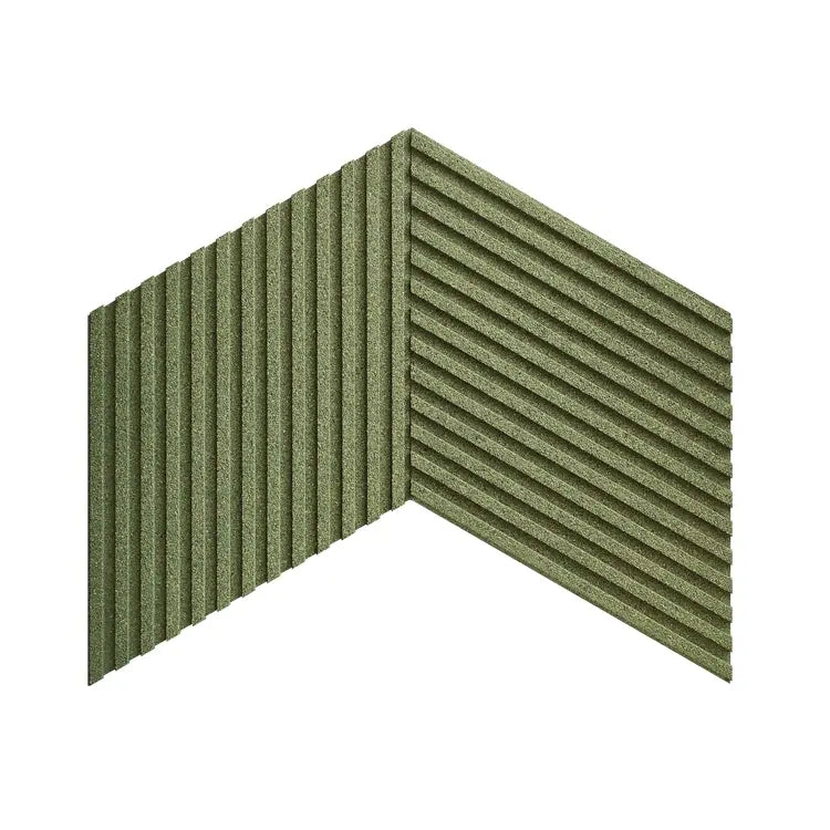 Acoustic 3D cork wall panels model STRIPE  Green - DecorMania UK