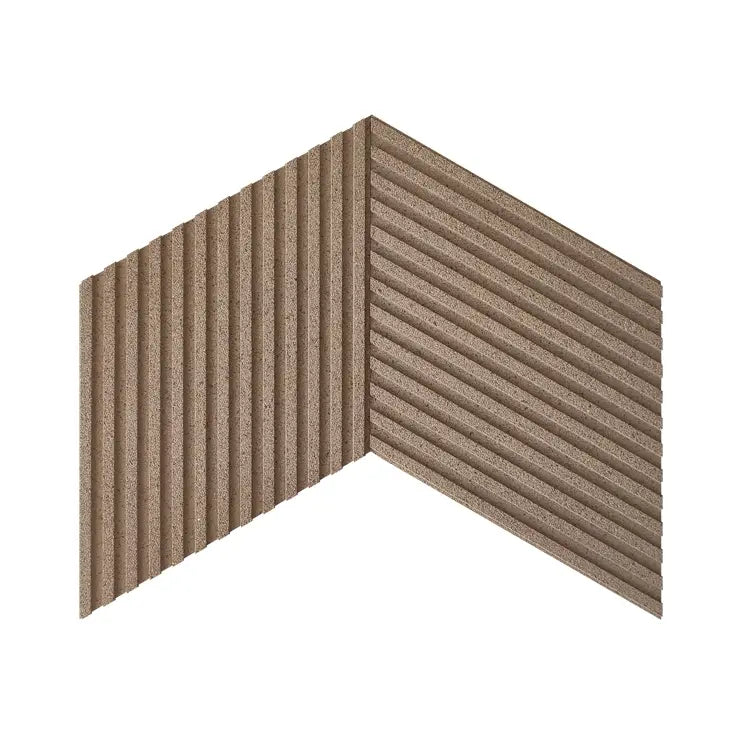 Acoustic 3D cork wall panels model STRIPE Ivory - DecorMania UK