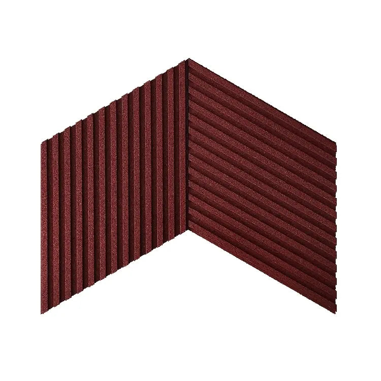 Acoustic 3D cork wall panels model STRIPE Maroon - DecorMania UK