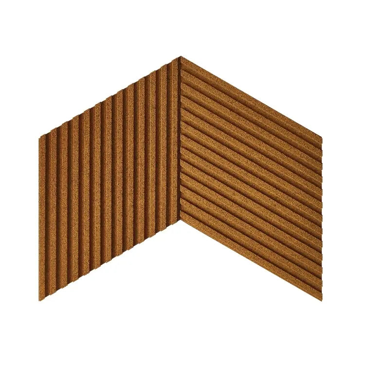 Acoustic 3D cork wall panels model STRIPE Yellow - DecorMania UK