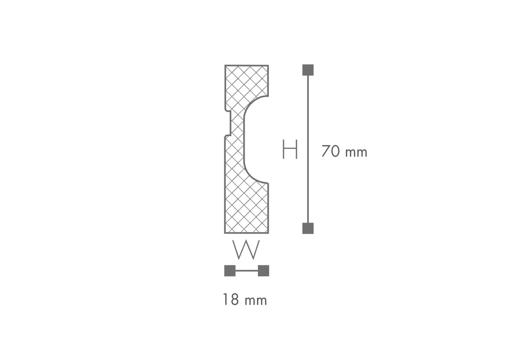 Dimensions of FD7 2M WALLSTYL SKIRTING BOARD - Skirtings | DecorMania UK 