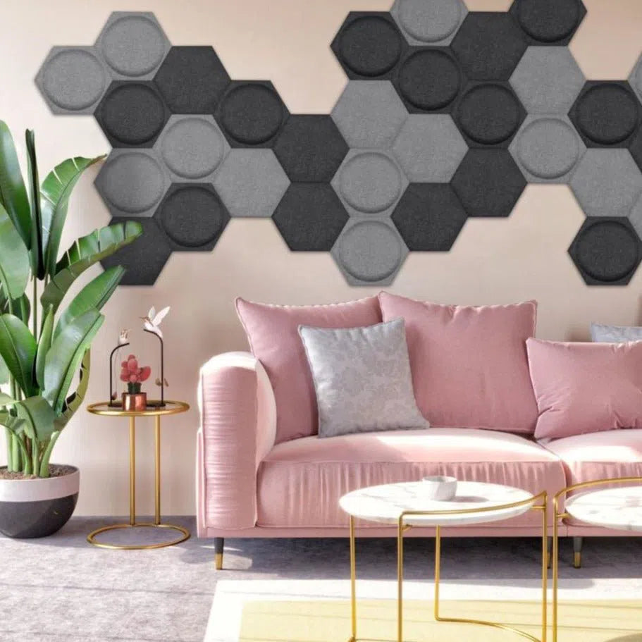 HEXA BOLD 2 Felt Panel - BLACK - Felt 3D Panels | DecorMania