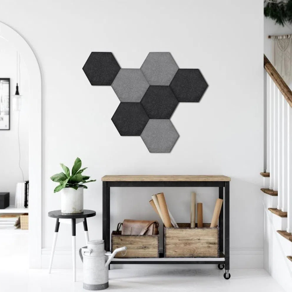 HEXA Felt 2D Panel - BLACK - Felt 3D Panels | DecorMania