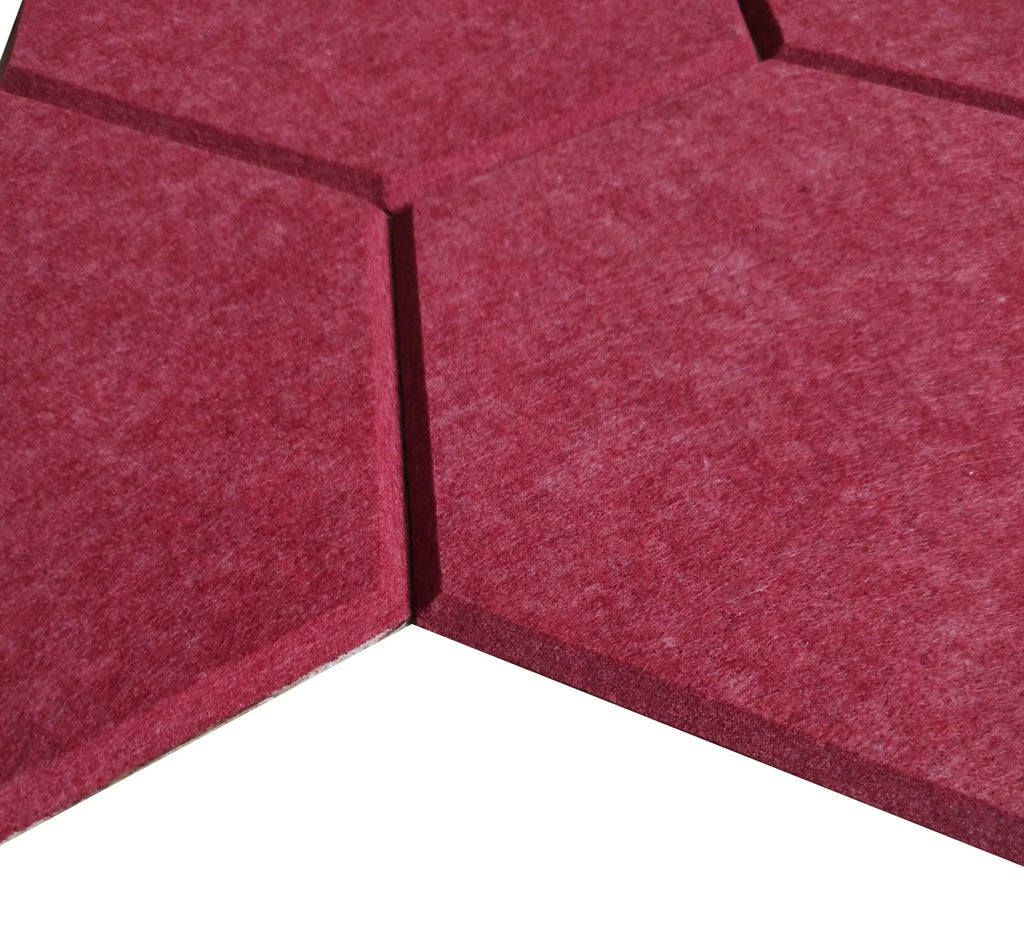 HEXA Felt 3D Panel - RED 3pcs. - Felt 3D Panels | DecorMania