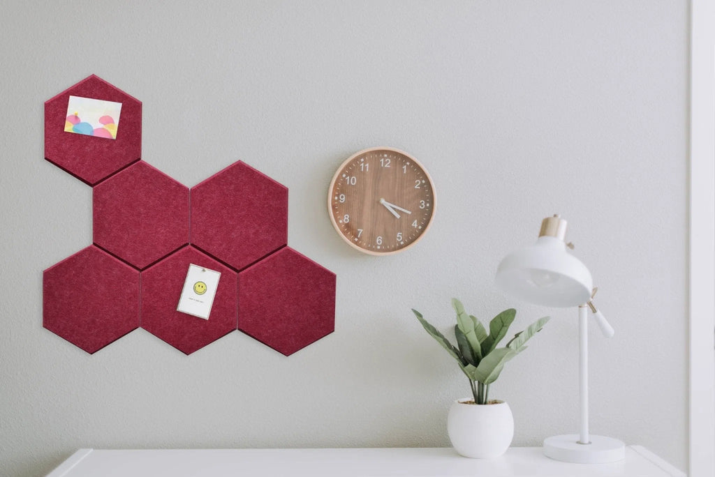 HEXA Felt 3D Panel - RED 3pcs. - Felt 3D Panels | DecorMania