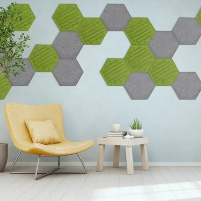 HEXA RIFT Felt Panel - OLIVE - Felt 3D Panels | DecorMania