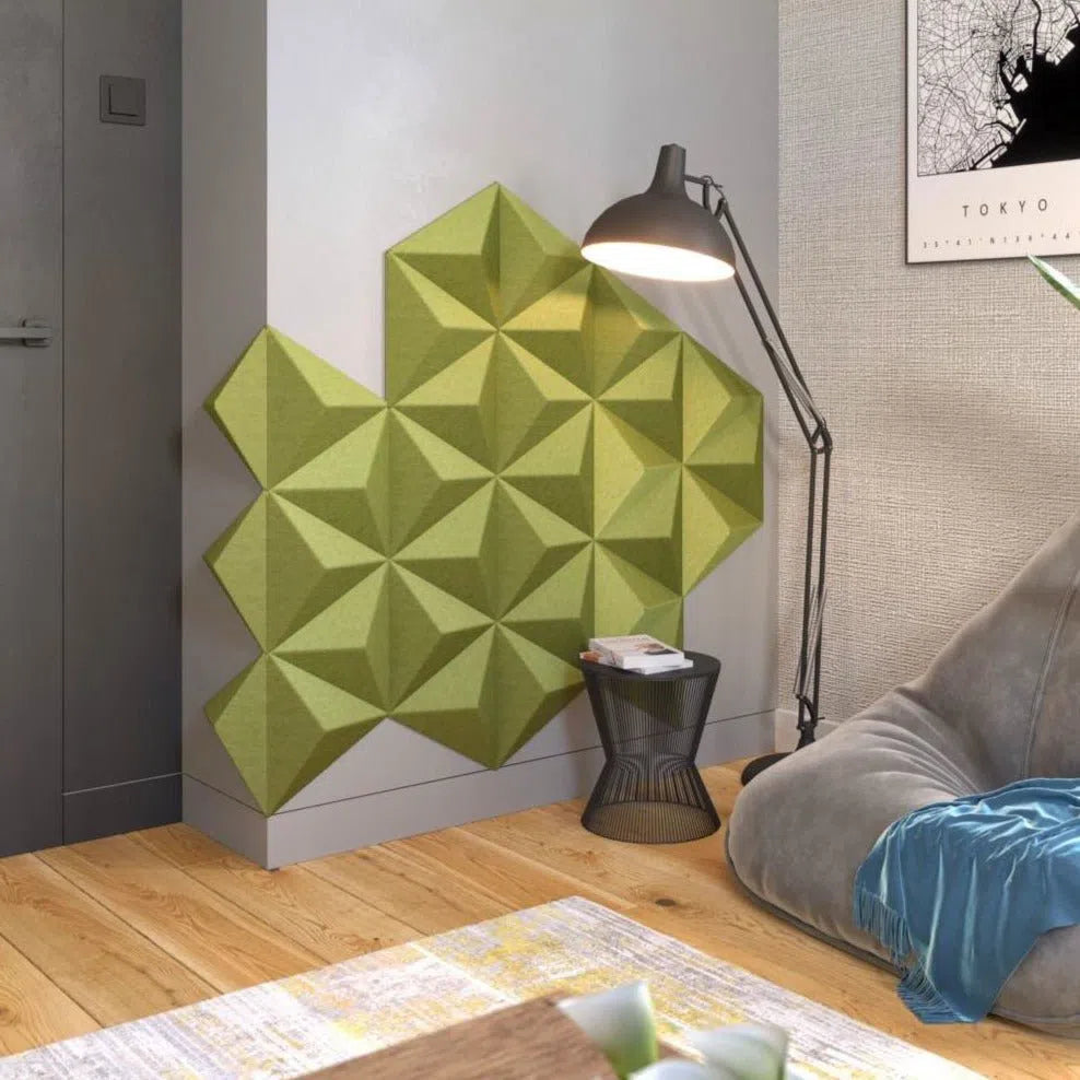 PYRAMID Felt Panel - OLIVE - Felt 3D Panels | DecorMania