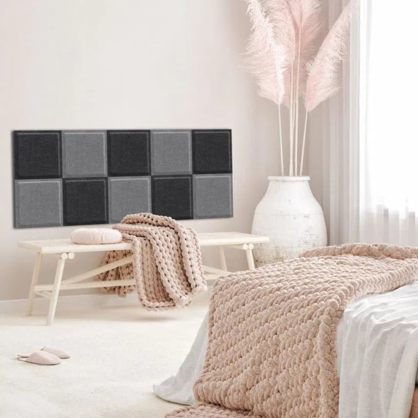 SQUARE BOLD Felt Panel - BLACK - Felt 3D Panels | DecorMania