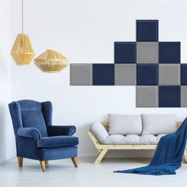 SQUARE RIFT Felt Panel - NAVY - Felt 3D Panels | DecorMania