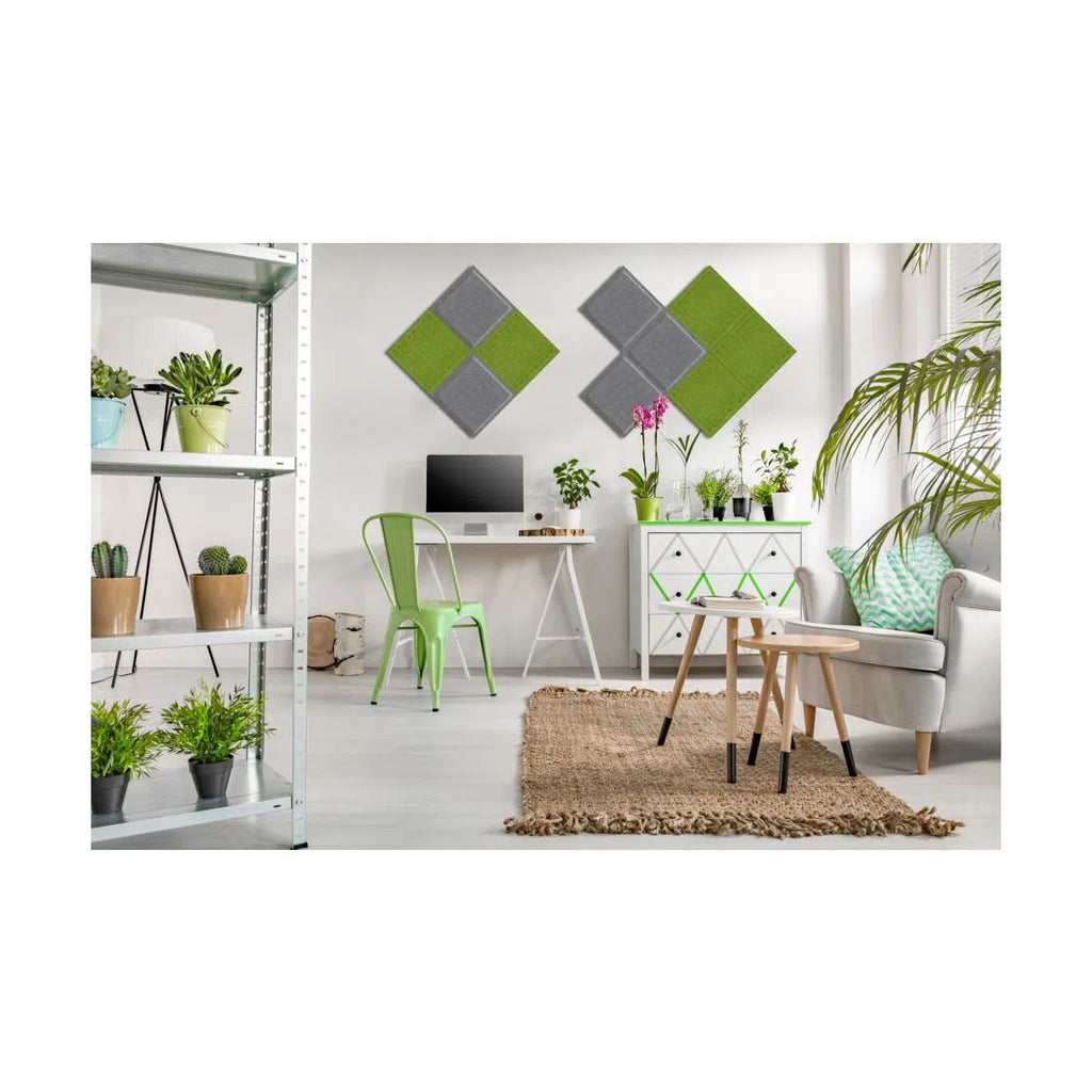 SQUARE RIFT Felt Panel - OLIVE - Felt 3D Panels | DecorMania