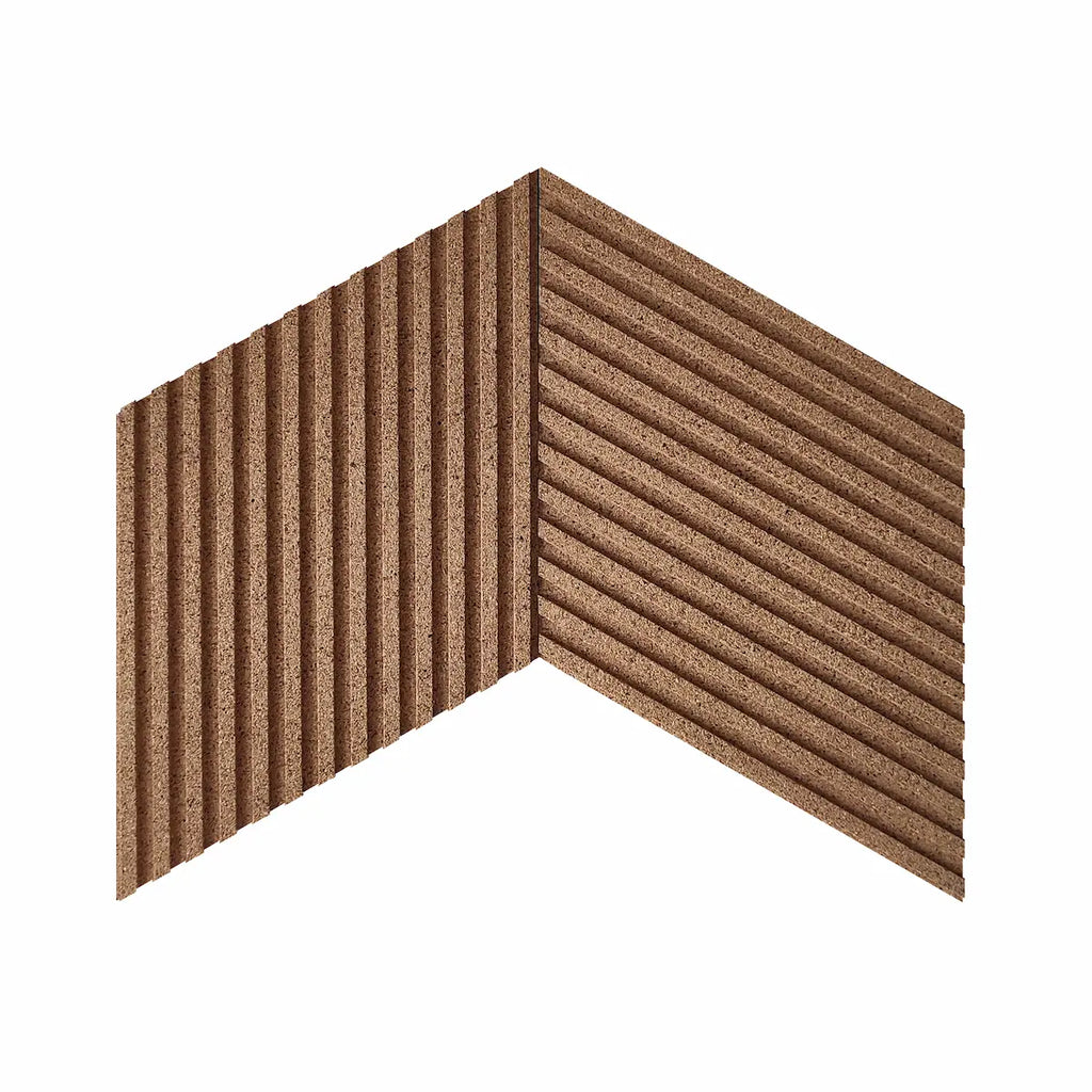 Acoustic 3D cork wall panels model STRIPE  - DecorMania UK